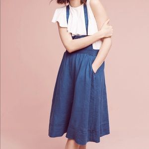 Holding Horses Anthropologie Blue linen Dress